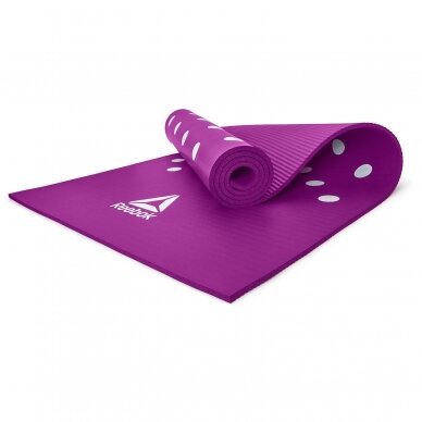 Treniruočių kilimėlis Reebok Spots 7mm, violetinis