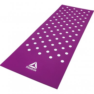 Treniruočių kilimėlis Reebok Spots 7mm, violetinis