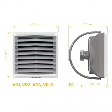 Vandeninis šildytuvas VTS Volcano VR2 EC 8-50 kW