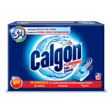 Vandens minkštiklis Calgon 3in1 skalbimo mašinoms 30 vnt