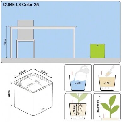 Vazonas Cube LS Color 35 LECHUZA 5