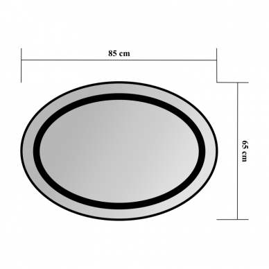 Veidrodis Blu Leon Oval su LED apšvietimu 85x65 cm 1