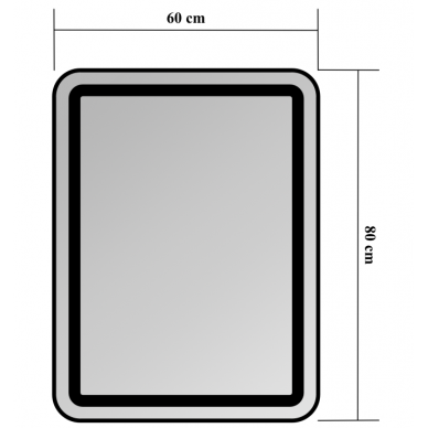 Veidrodis Blu Leon su LED apšvietimu, 60x80 cm 1